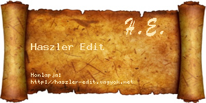 Haszler Edit névjegykártya